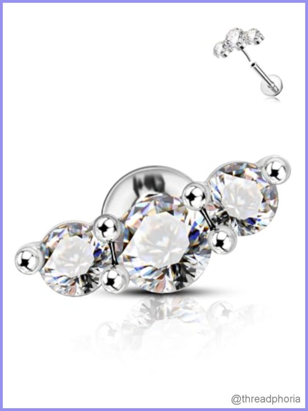 G23 Titanium Tragus Helix Cartilage Earring 16g 6mm Flat Back Stud